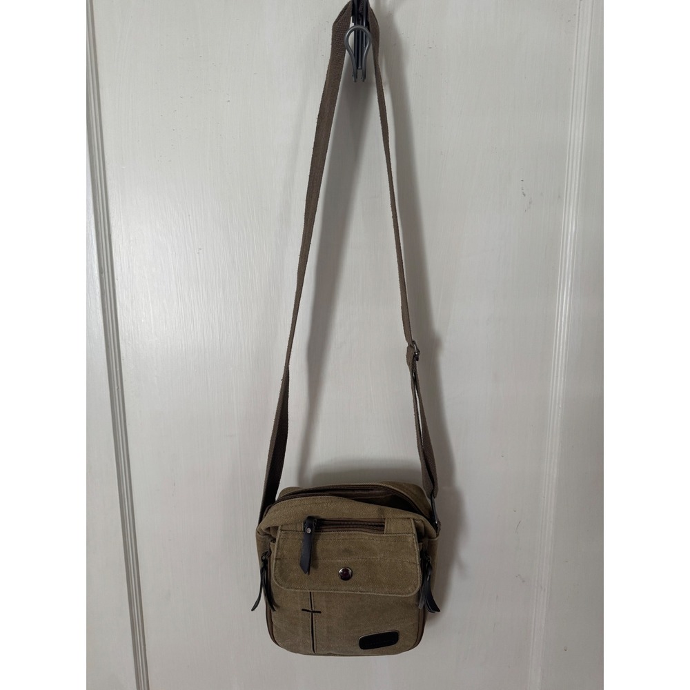 RuYiHuang Khaki Canvas Crossbody Messenger Bag Tactical Travel Utility Purse